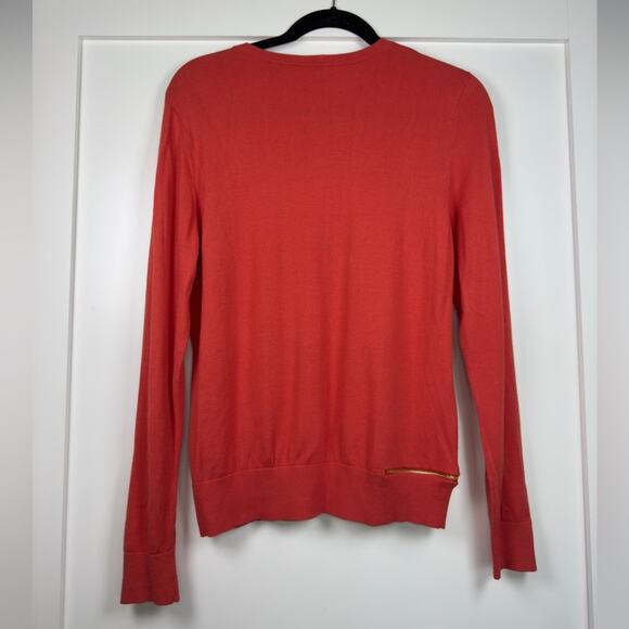 Carlisle Orange/Red Zipper Detail Sweater Size Large NWT - Picture 5 of 6